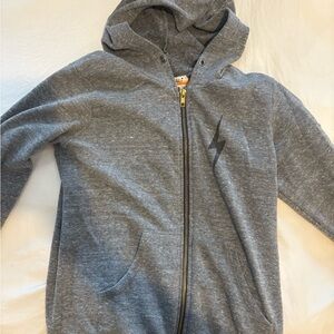 Aviator Nation Kids Heather Gray Zip Hoodie with Lightning Bolt